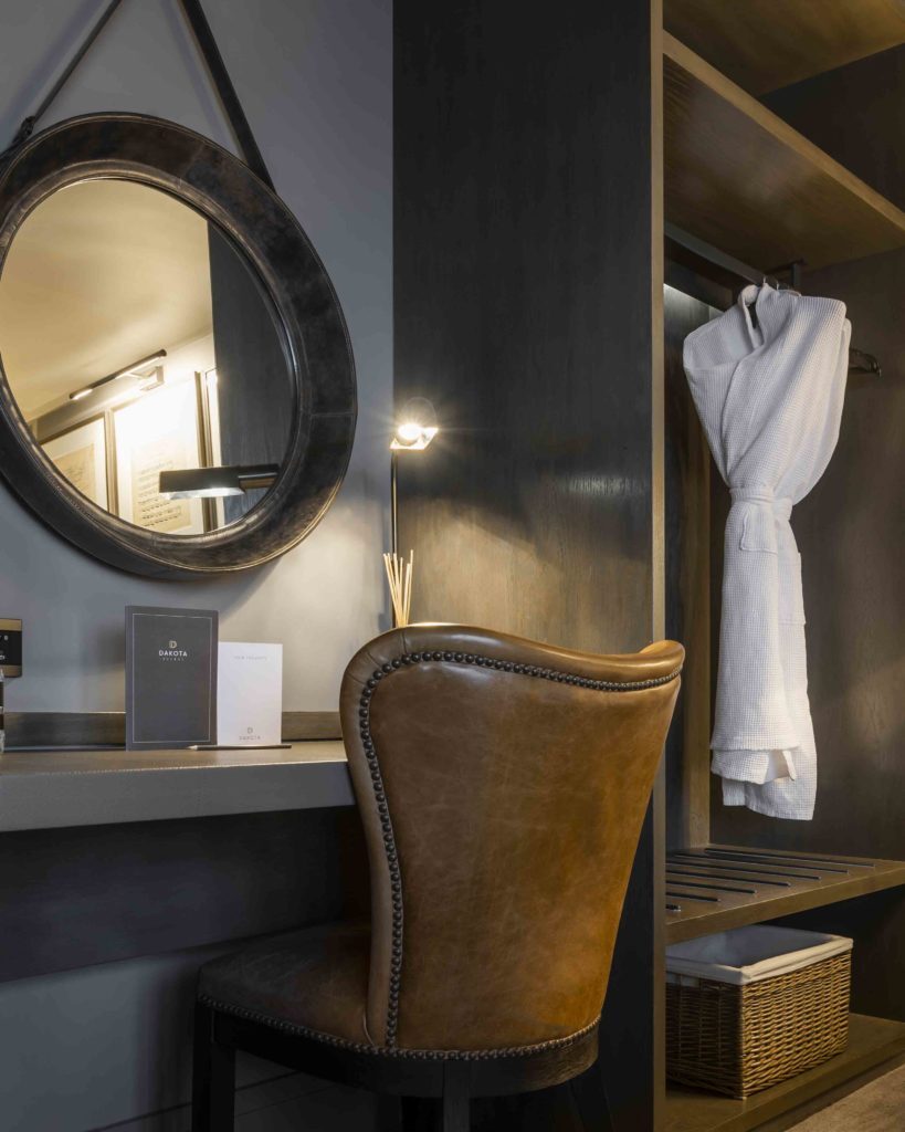 Dakota Hotel Glasgow Classic Bedroom seating and wardrobe